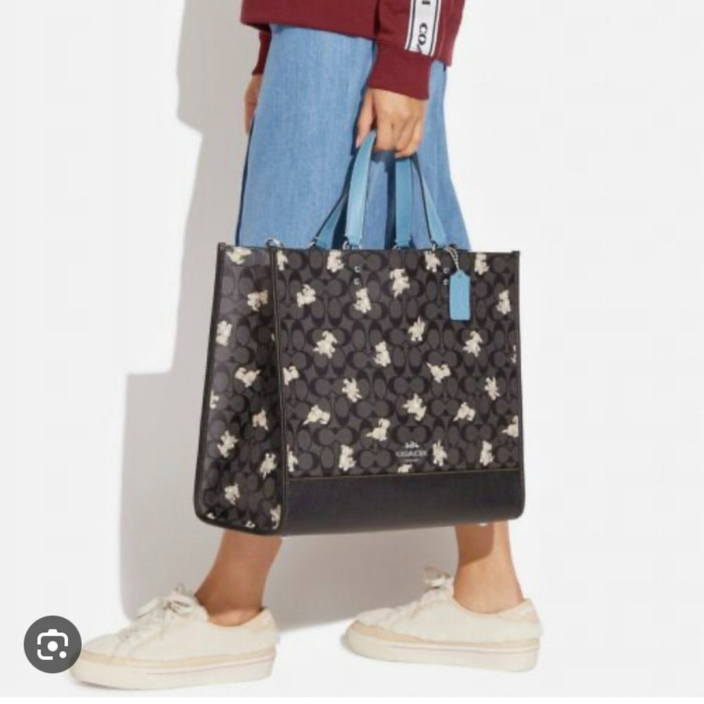 Coach Dempsey Tote 40 with happy dog print (matching wristlet included)